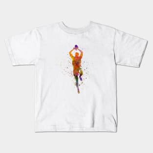 Rugby player in watercolor Kids T-Shirt